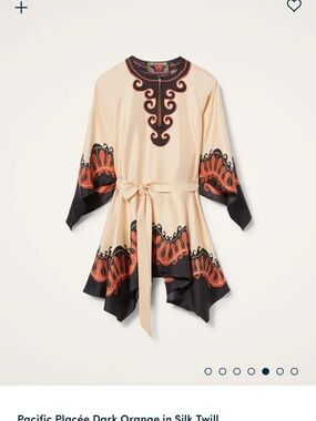 Silk dress with Dark Orange & Black Border
